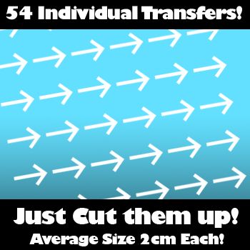 Multi Pack of 54 Iron on Arrow Decals